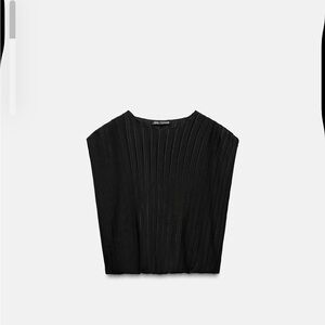 Black Pleated Women's Top